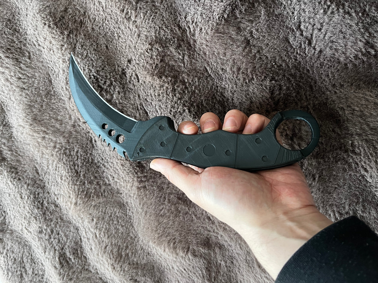 Full Black Curved Knife Toy