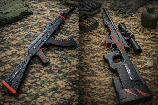 Package Black & Red AK-47 & Sniper Toy