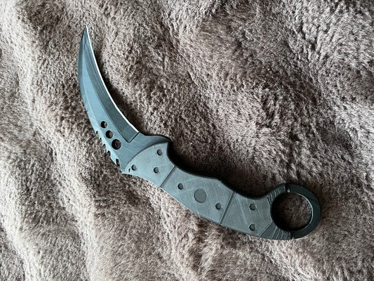 Full Black Curved Knife Toy