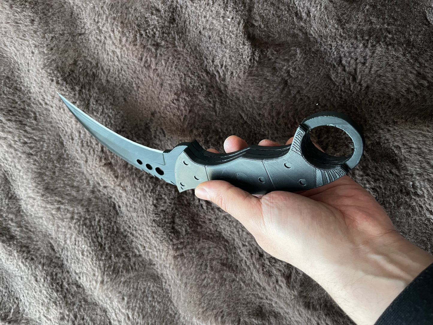 Full Black Curved Knife Toy