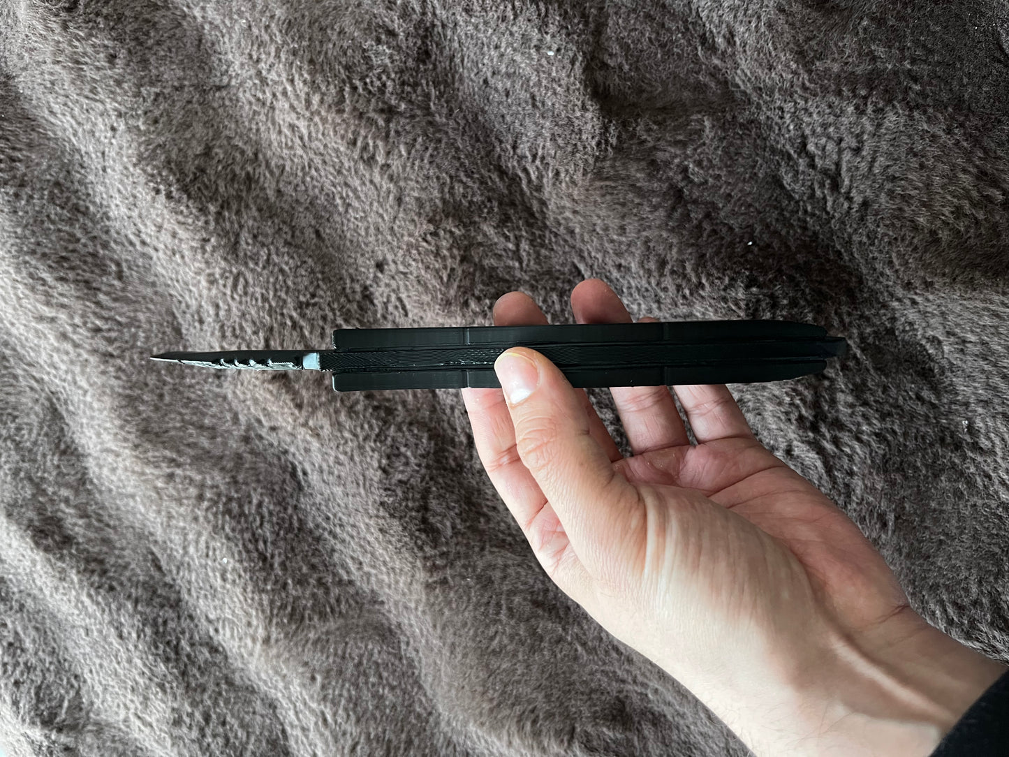 Full Black Curved Knife Toy