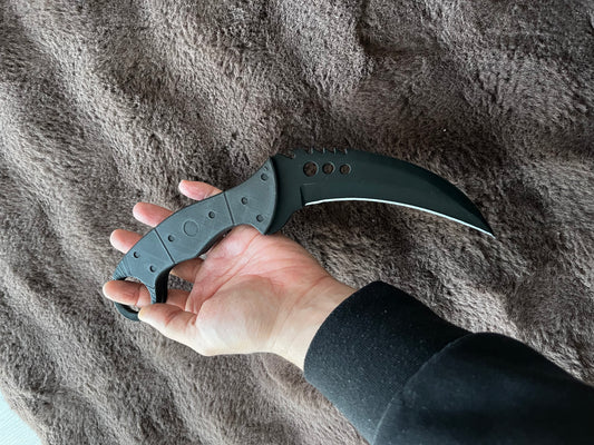 Full Black Curved Knife Toy